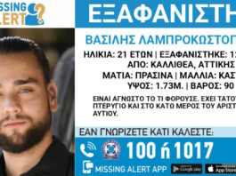Καλλιθέα: Εξαφάνιση 21χρονου, τι αναφέρει το «Χαμόγελο του Παιδιού» exafanisi 22032026 1200x630.jpg