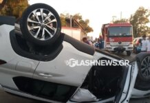 Τροχαίο στα Χανιά: Αυτοκίνητο που οδηγούσε τουρίστας χτύπησε σε σταθμευμένο και τούμπαρε