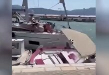 Λευκάδα: Ιστιοφόρο «καρφώθηκε» σε σκάφη που ήταν δεμένα στο λιμάνι του Καλάμου – Δείτε βίντεο