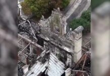 Λιμόζ: Καταστράφηκε ολοσχερώς το ιστορικό καμπαναριό – Drone καταγράφει συγκλονιστικές εικόνες από τα καμένα ερείπια